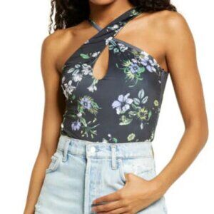 AFRM Bnwot Womens "Celyn" Black Floral Bodysuit